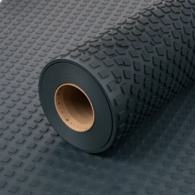 2m x 1.2m Pyramid Pattern Rubber Matting Roll, 3mm Thick