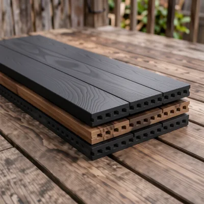 Reversible Composite Decking Boards, Black, 148 x 25mm, Pack of 4