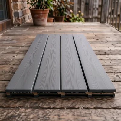 4 Pack Dark Grey Composite Decking Boards, 3.6m Length