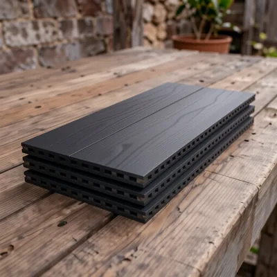 5m Reversible Composite Decking Boards, Black, 148 x 25mm (Pack of 4)