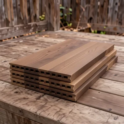 5m Reversible Composite Decking Boards in Brown, Pack of 4