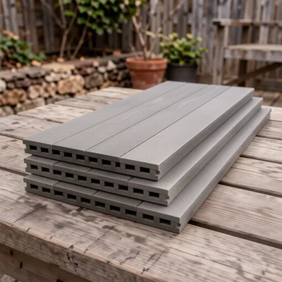 5m Reversible Grey Composite Decking Boards, 148 x 25mm, Pack of 4