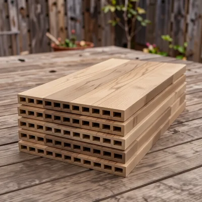 5m Reversible Composite Decking Boards, Natural, 148 x 25mm, Pack of 4