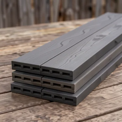 8 Pack Dark Grey Composite Decking Boards, 3.6m Length