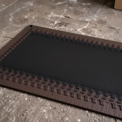 Brown PVC and Rubber Anti-Slip Mat, 80x150cm