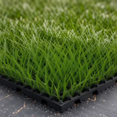 Interlocking Artificial Grass Tile with EVA Foam Base, 1m x 1m