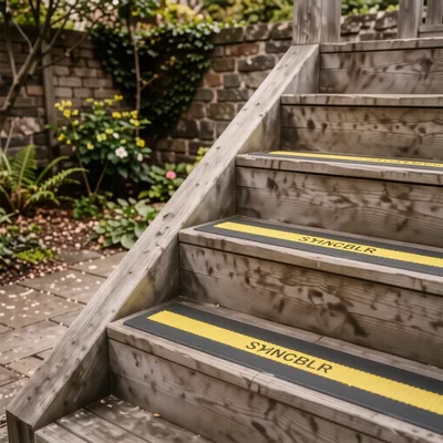 Black and Hi-Vis Yellow GRP Anti-Slip Stair Tread 1000mm x 345mm