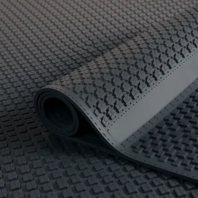 Black Ribbed Anti-Slip Rubber Matting 10m x 0.9m x 3mm