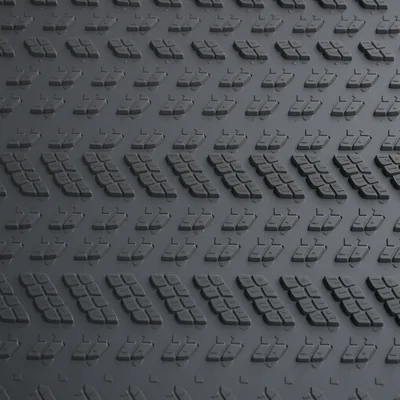 Black Ribbed Anti-Slip Rubber Mat, 5m x 1.2m x 3mm