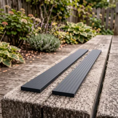 Black Anti-Slip Rubber Strips, 300mm x 65mm (2 Pack)