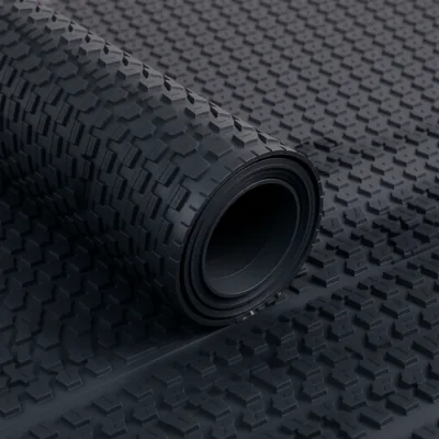 Black Ribbed Anti-Slip Vinyl Matting 10m x 1.2m x 11.5mm