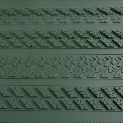 Green Ribbed Vinyl Anti-Slip Mat, 2.5m x 1.2m x 11.5mm
