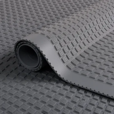 Grey Ribbed Anti-Slip Vinyl Matting, 5m x 1.2m x 11.5mm