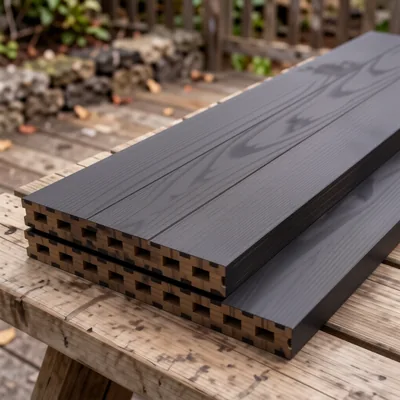 2400mm Hollow Composite Decking Boards, Ebony, 146mm x 21mm (Pack of 10)