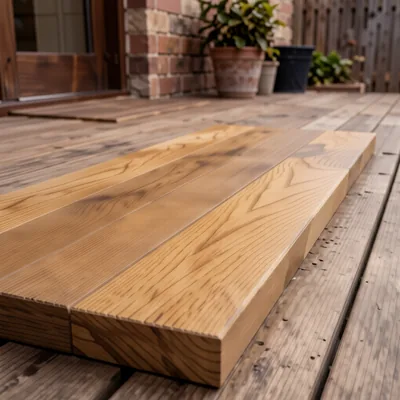 Composite Decking Boards, Honey Gold Bark Effect, 2400mm x 146mm x 22mm (Pa