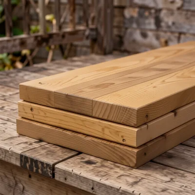 2400mm Solid Composite Decking Boards, Honey Gold Bark Effect, Pack of 10
