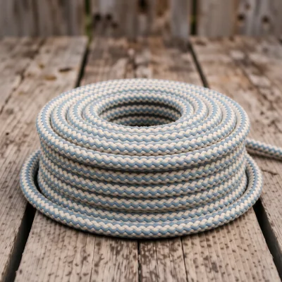 12mm Braided Blue and White Rope, 20 Metre Length