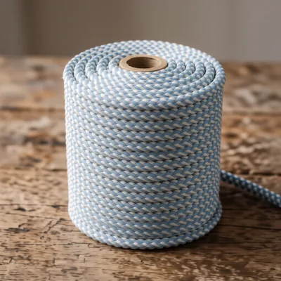 5mm Braided Blue and White Rope, 20 Metre Roll