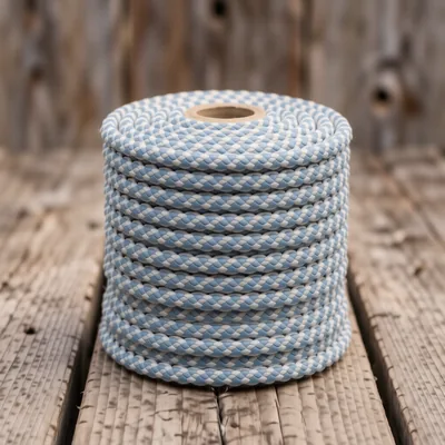 6mm Braided Blue and White Rope, 20 Metre Roll