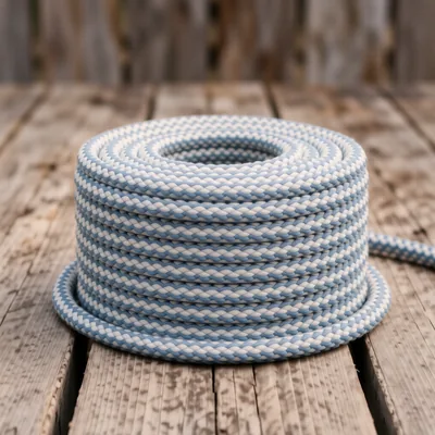 8mm Braided Blue and White Rope, 20 Metre Length