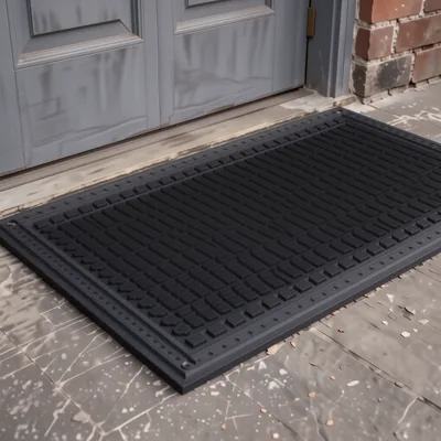 Black and Grey Entrance Mat, 900mm x 600mm x 6mm