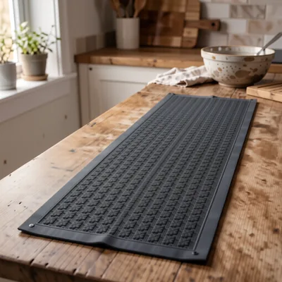 Charcoal Washable Non-Slip Kitchen Runner, 180 x 67cm