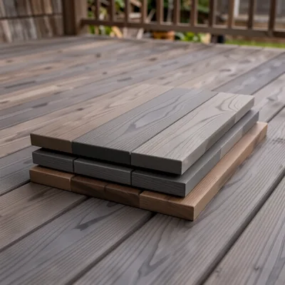 Wood-Plastic Composite Decking Tiles, Dark Grey, Pack of 50