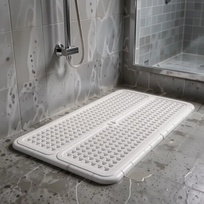 White Anti-Slip Shower Mat, 540mm x 520mm