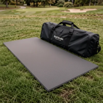 Short Pile Golf Hitting Mat with Carry Case (31cm x 11cm)