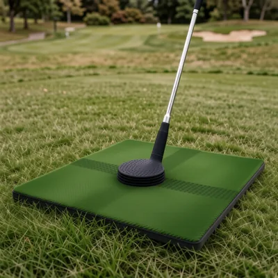 Golf Practice Hitting Mat with Rubber Tee, 20cm x 40.6cm