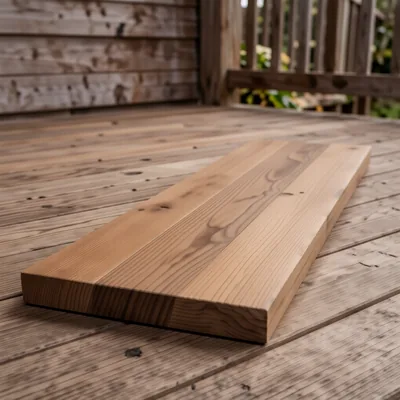 Brown Pine Decking Board, 2.4m x 144mm x 27mm