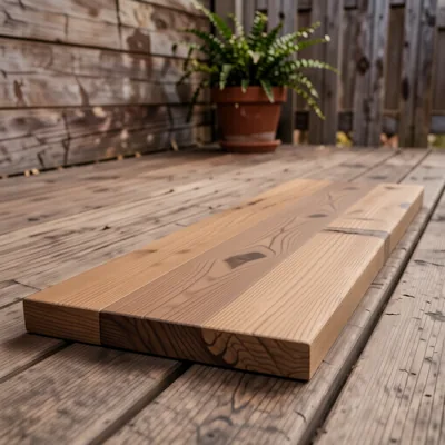 Brown Pine Decking Board, 4.8m x 144mm x 27mm