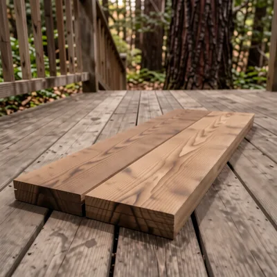 Treated Redwood Timber Decking Boards, 28mm x 120mm x 1.2m (Pack of 2)