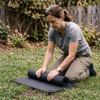 Black Memory Foam Kneeling Mat for Joint Support