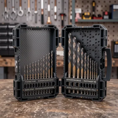 98-Piece Multi-Material Drill Bit Set in Portable Roll Case