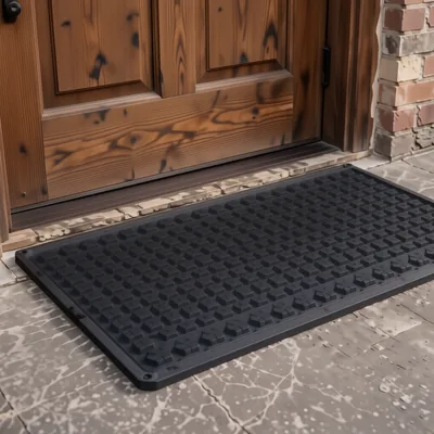 Heavy Duty Rubber Door Mat, 80 x 60cm