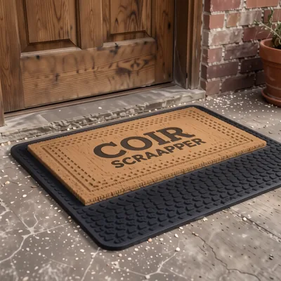 Coir Scraper Doormat with Non-Slip Rubber Backing