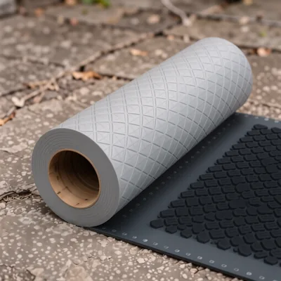 Light Grey Diamond Pattern PVC Non-Slip Matting Roll, 1.2m Wide