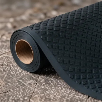 Red Coin Pattern PVC Non-Slip Matting Roll, 1.2m Wide