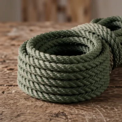 20mm Dark Green Natural Jute 3-Strand Decking Rope, 20 Metres