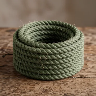 20mm Dark Green Natural Jute 3-Strand Decking Rope, 50 Metres