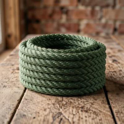 30mm Dark Green Natural Jute 3-Strand Decking Rope, 100 Metres