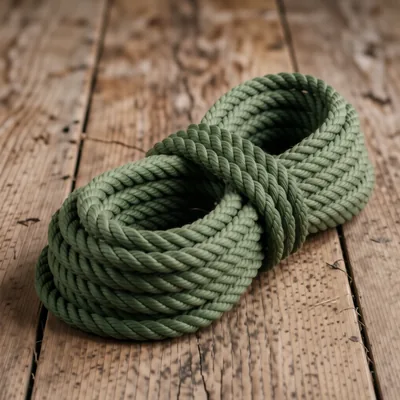 30mm Dark Green Natural Jute 3-Strand Decking Rope, 5 Metres