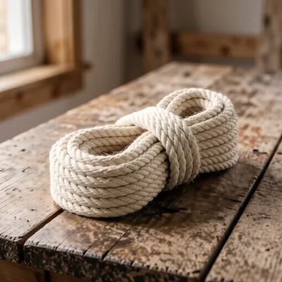 40mm White Synthetic Cotton Effect Decking Rope, 150 Metres