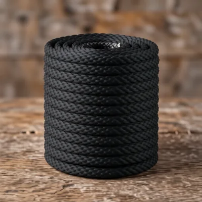 50mm Black Synthetic Decking Rope, 125 Metre Roll