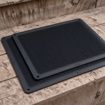 Set of 4 Wrought Iron Effect Rubber Step Mats, 75 x 25cm