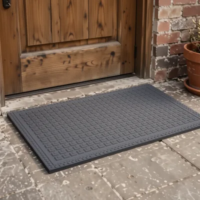Blue Waffle Pattern Entrance Mat, 1.8m x 1.2m x 7mm