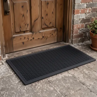 Grey Patterned Entrance Mat, 1.8m x 1.2m x 7mm