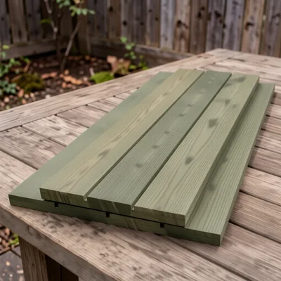 Softwood Green Treated Decking Boards 28x120mm, 3m Bundle (4 Pieces)