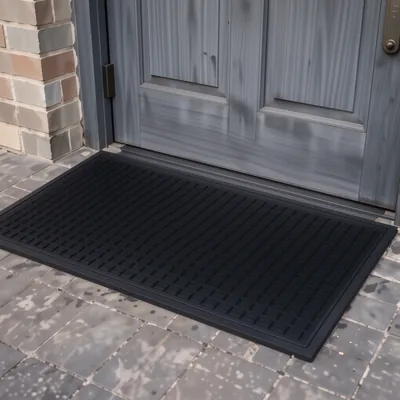 Black and Steel Entrance Mat, 1500mm x 900mm x 7mm